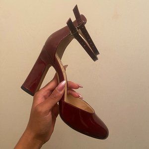 Red Patent Leather Vince Camuto Heels (Like New Condition)